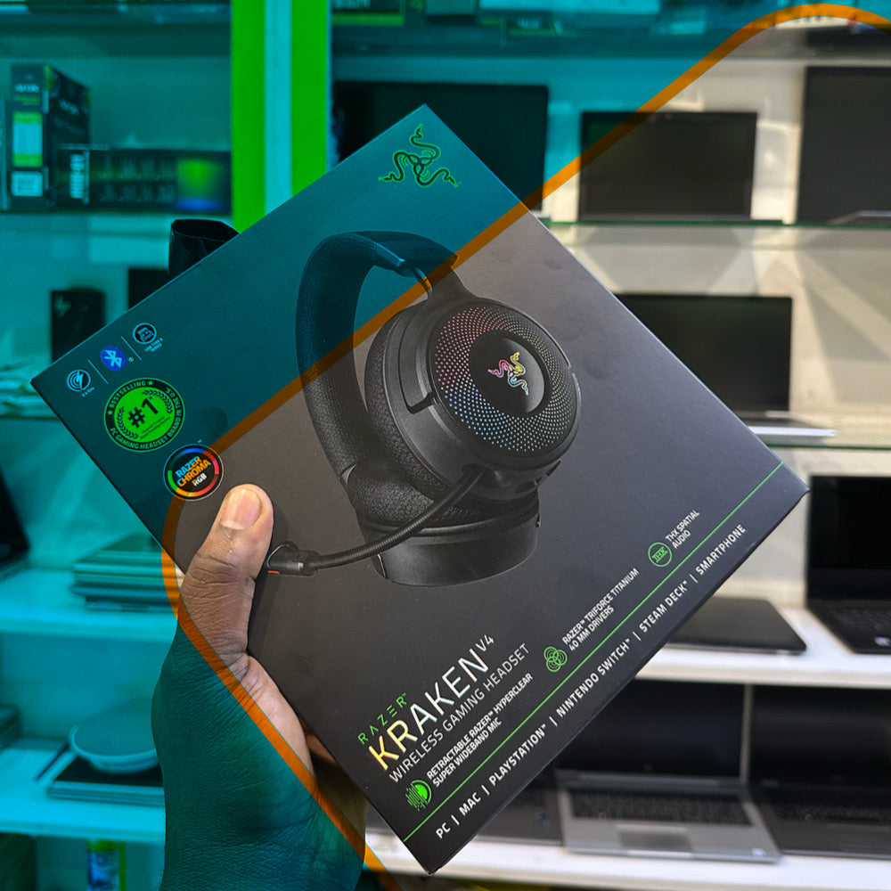 Razer Kraken V4 Wireless Gaming Headset: 2.4GHz, Bluetooth-USB Super Wideband Mic-9 Zone RGB Lighting