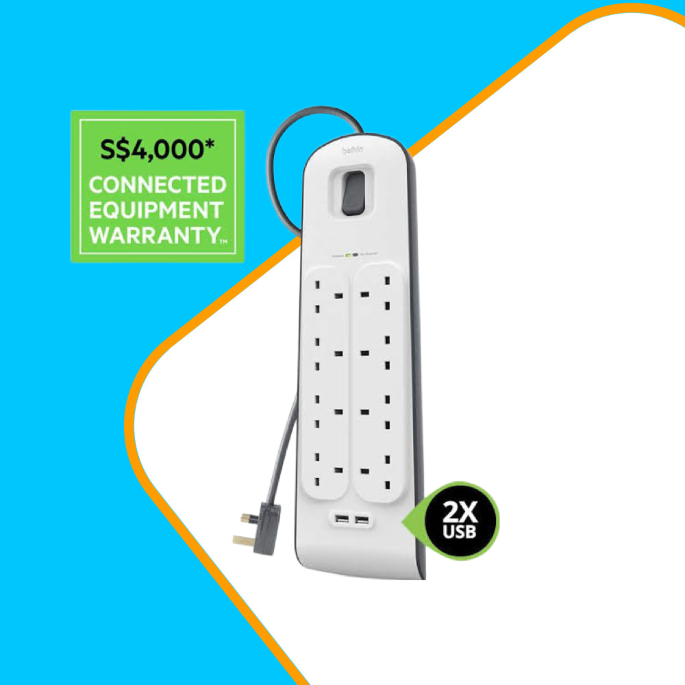 Belkin SurgePlus Way Extension with Dual USB outputs – 7SKY