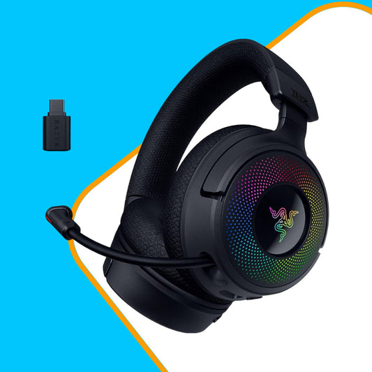 Razer Kraken V4 Wireless Gaming Headset: 2.4GHz, Bluetooth-USB Super Wideband Mic-9 Zone RGB Lighting