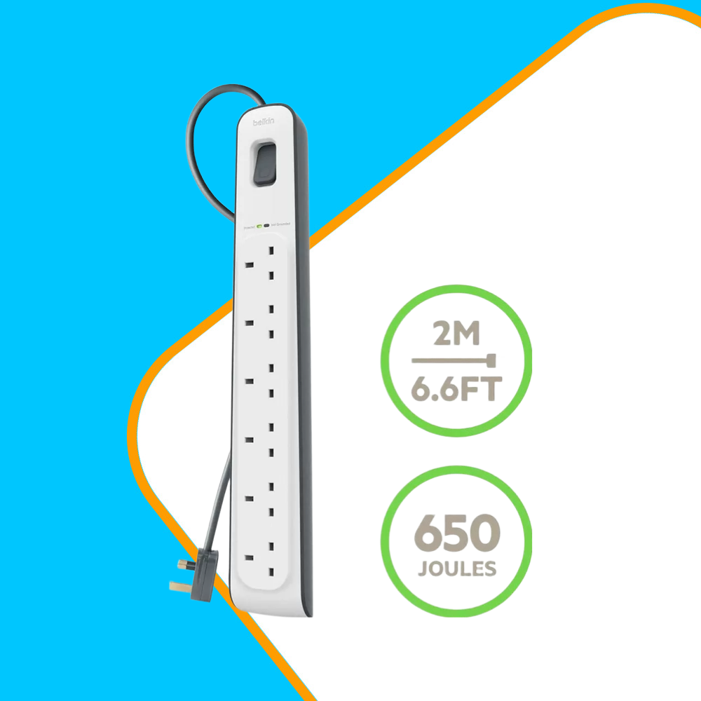 Belkin Surge Master (Surge Protector) 6Way Port Extension